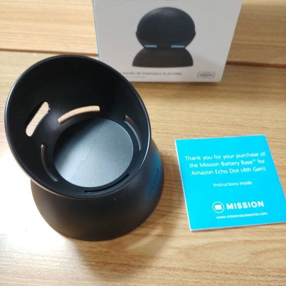 NEW Mission Battery Base For Amazon Echo Dot (Black) 4th Generation - Picture 2 of 6